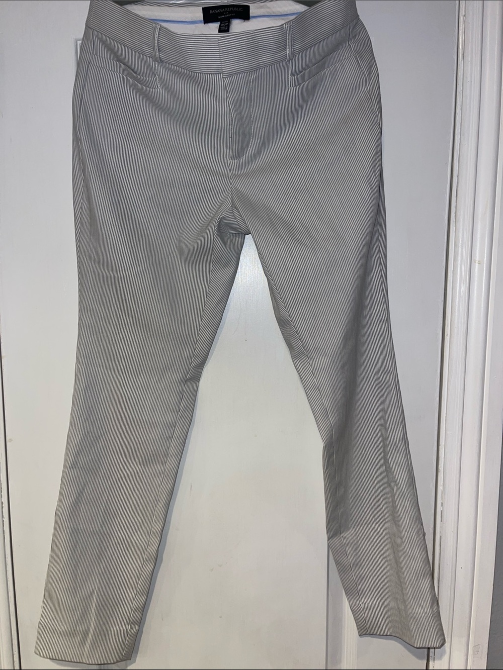Banana Republic Light Gray Pinstripe Women's Dress Pants